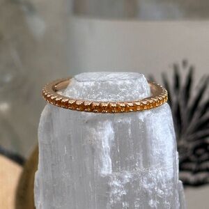 Gold and Citrine Birthstone Eternity Ring